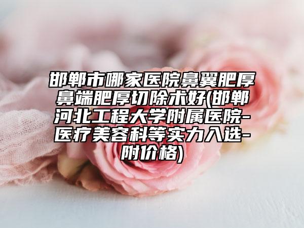 邯鄲市哪家醫(yī)院鼻翼肥厚鼻端肥厚切除術(shù)好(邯鄲河北工程大學(xué)附屬醫(yī)院-醫(yī)療美容科等實力入選-附價格)