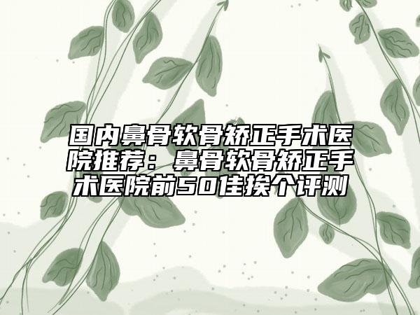 國(guó)內(nèi)鼻骨軟骨矯正手術(shù)醫(yī)院推薦：鼻骨軟骨矯正手術(shù)醫(yī)院前50佳挨個(gè)評(píng)測(cè)